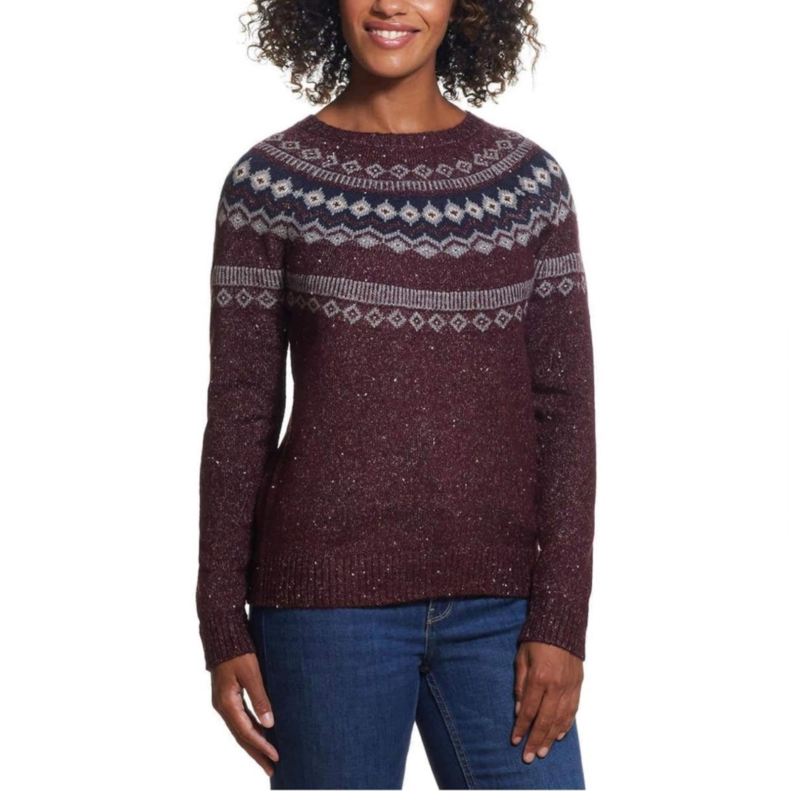 Weatherproof Vintage Fairisle Sweater in Wine, Size L EXCELLENT!