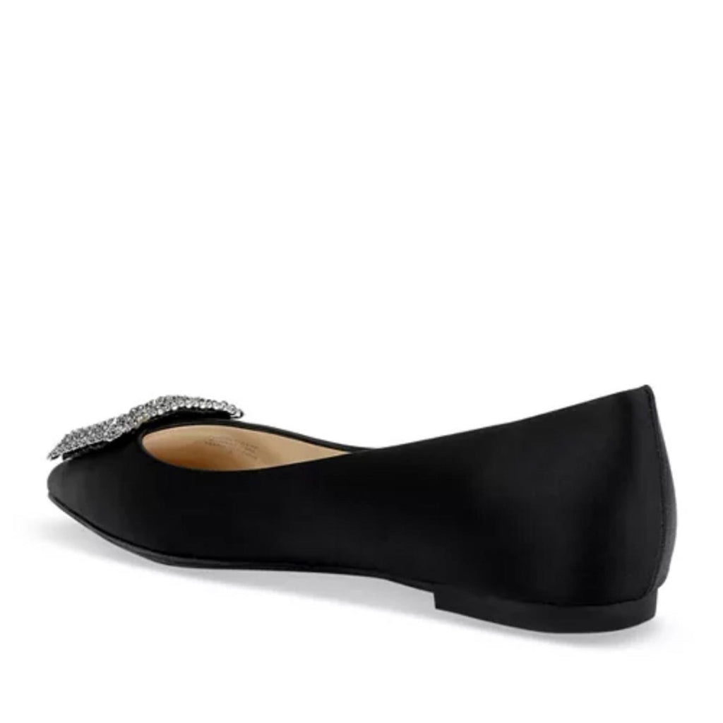 Badgley Mischka Emerie Slip On Embellished Flats Black, Size 5.5 NEW +DustBag