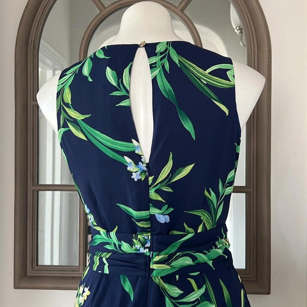 Tommy Bahama Floral Glow Sleeveless Maxi Dress in Island Navy, Size S New 4 NEW