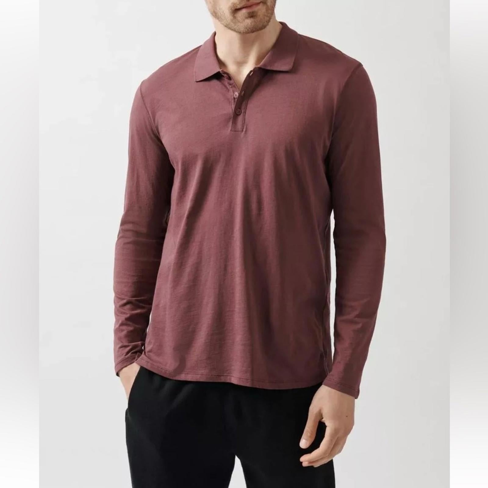 ATM Anthony Thomas Melillo Men's Classic Jersey Polo Cordovan, Size S New w/Tag