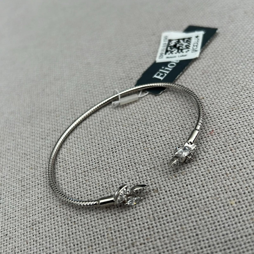 Eliot Danori Leaf Flexi Cuff Bracelet, Rhodium Plated New w/Tag $65