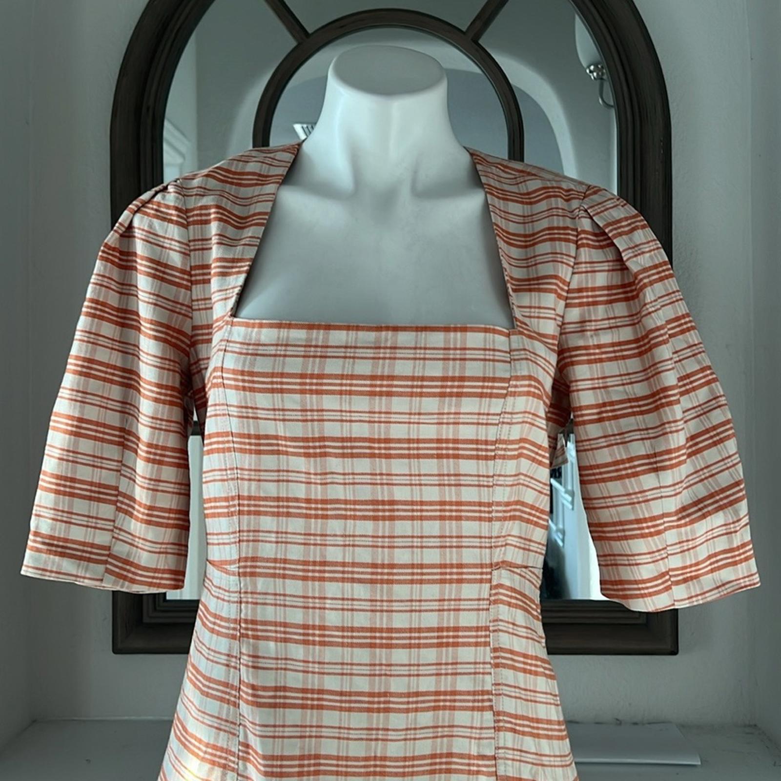 Jonathan Simkhai Greer Tailored Plaid Button-Front Maxi Dress, Size 2 NWT $595