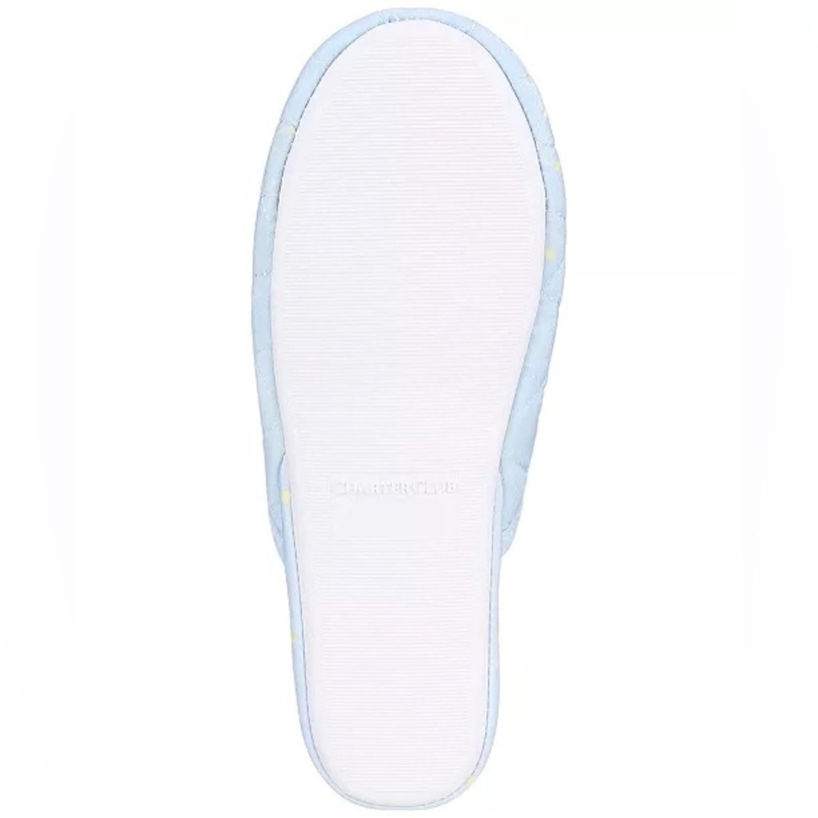 New Charter Club Quilted Paisley Floral Slippers, Blue Size XL (US 11-12) NWT