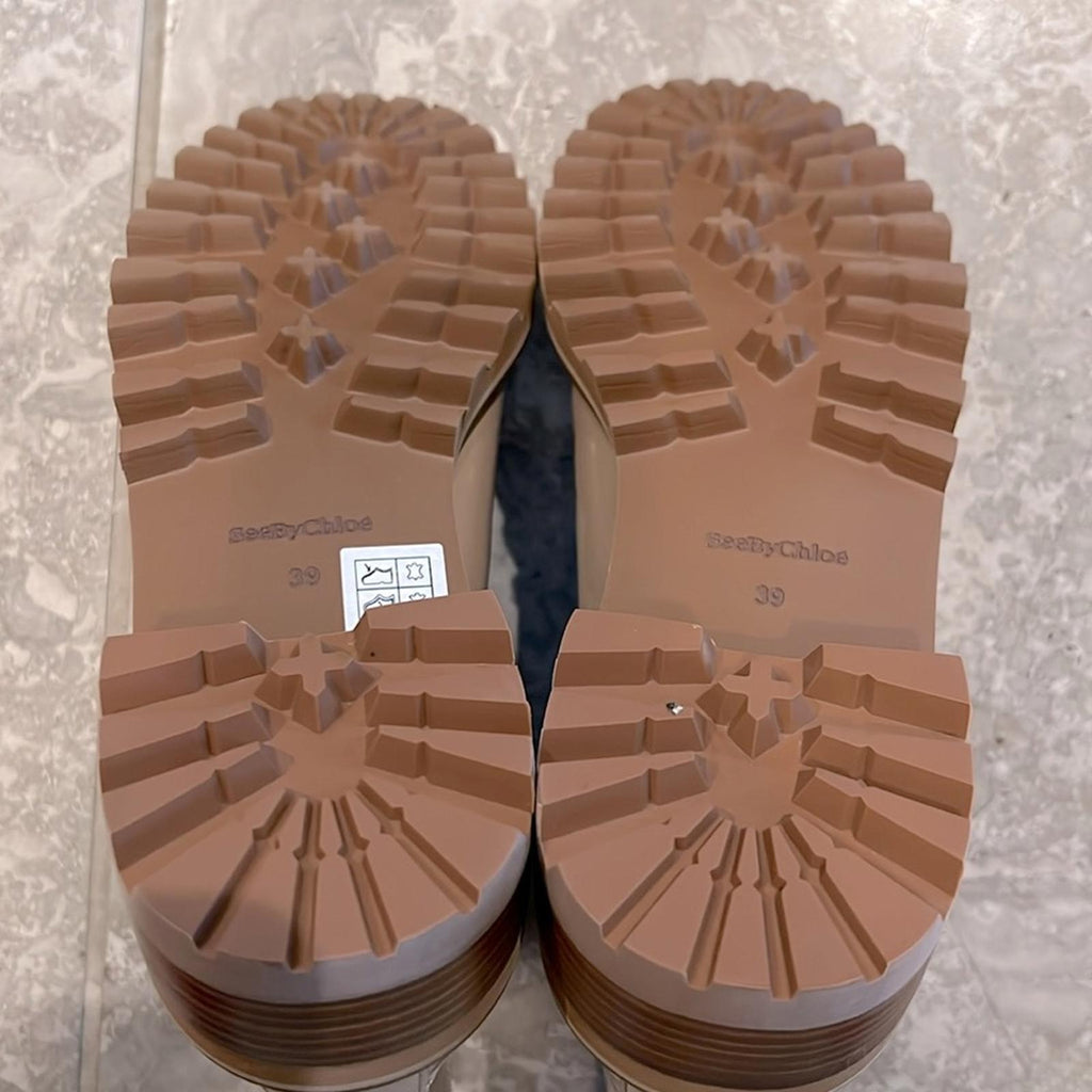 See by Chloé Mallory Chelsea Boots in Beige, Size 39 NEW + DustBag