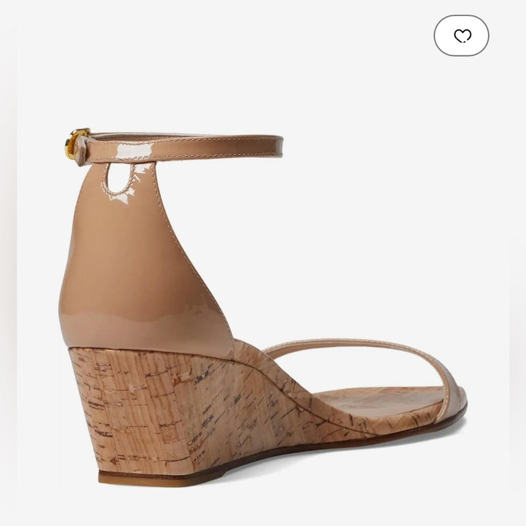 Stuart Weitzman Nudistcurve 50 Ankle Strap Wedge Sandals, Size 36/5.5 NEW in Box