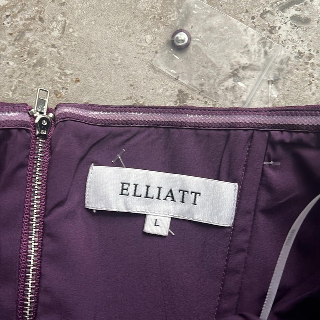 NEW Elliatt Reception Cascade Ruffle Strapless Dress in Purple, Size L $170
