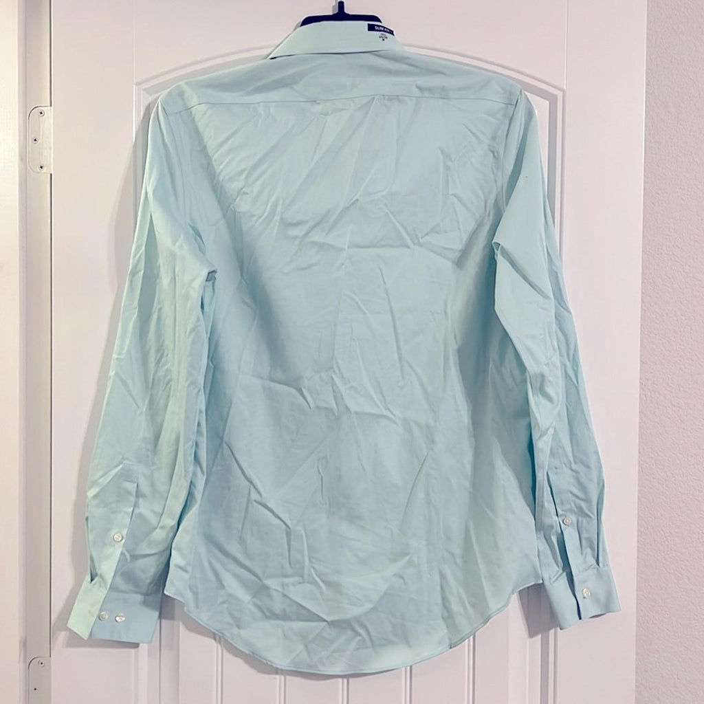 Calvin Klein Steel Slim-Fit Stain Shield Dress Shirt Green 15.5 (34/35) NEW