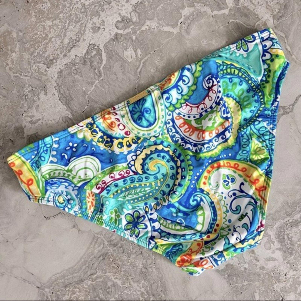Lauren Ralph Lauren Mystic Paisley Hipster Swim Bikini Bottom in Blue Size 8 NEW