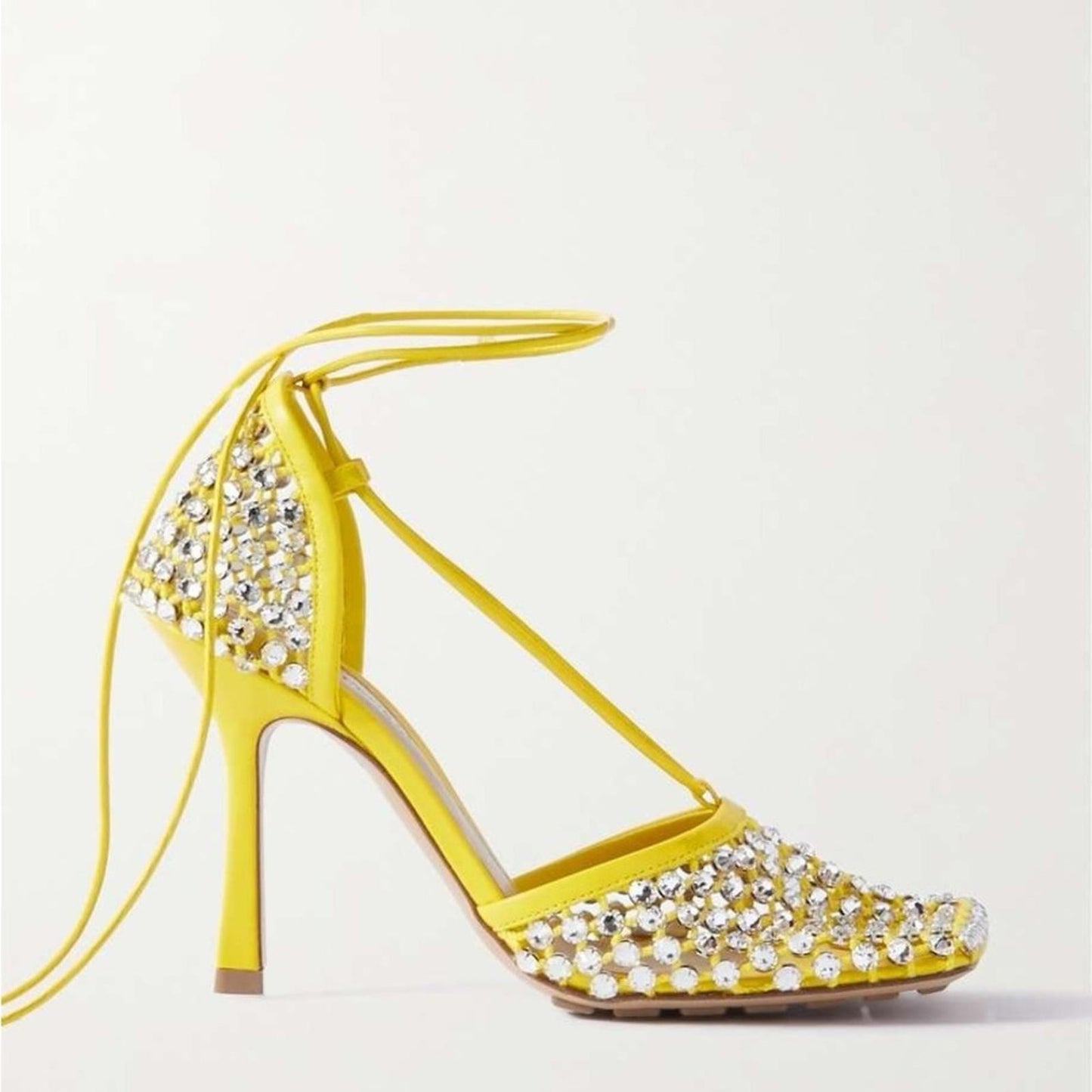 Bottega Veneta Stretch Swarovski Crystals Embellished Pumps, Size 36.5 NEW