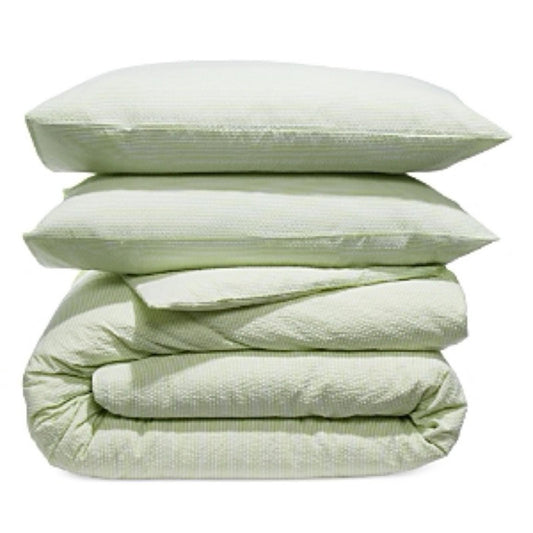 Aqua Seersucker Duvet Cover Set, Full/Queen in Green New w/Tag Retail $175