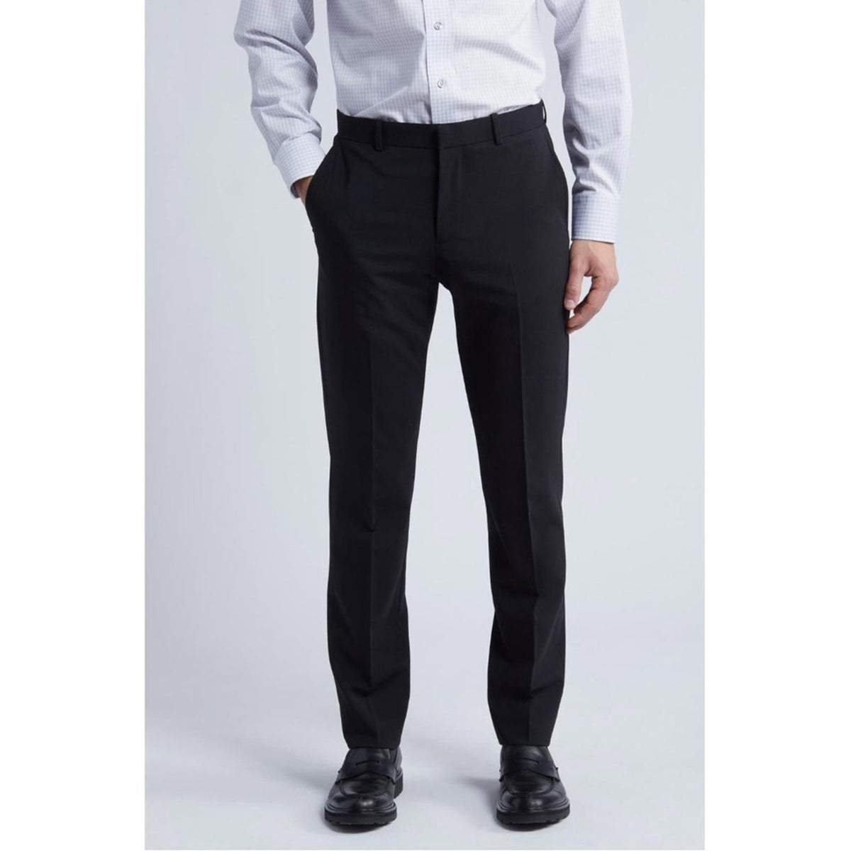 Nordstrom Trim Fit Tuxedo Stripe Black Dress Pants, Size 40W X 32L New w/Tag