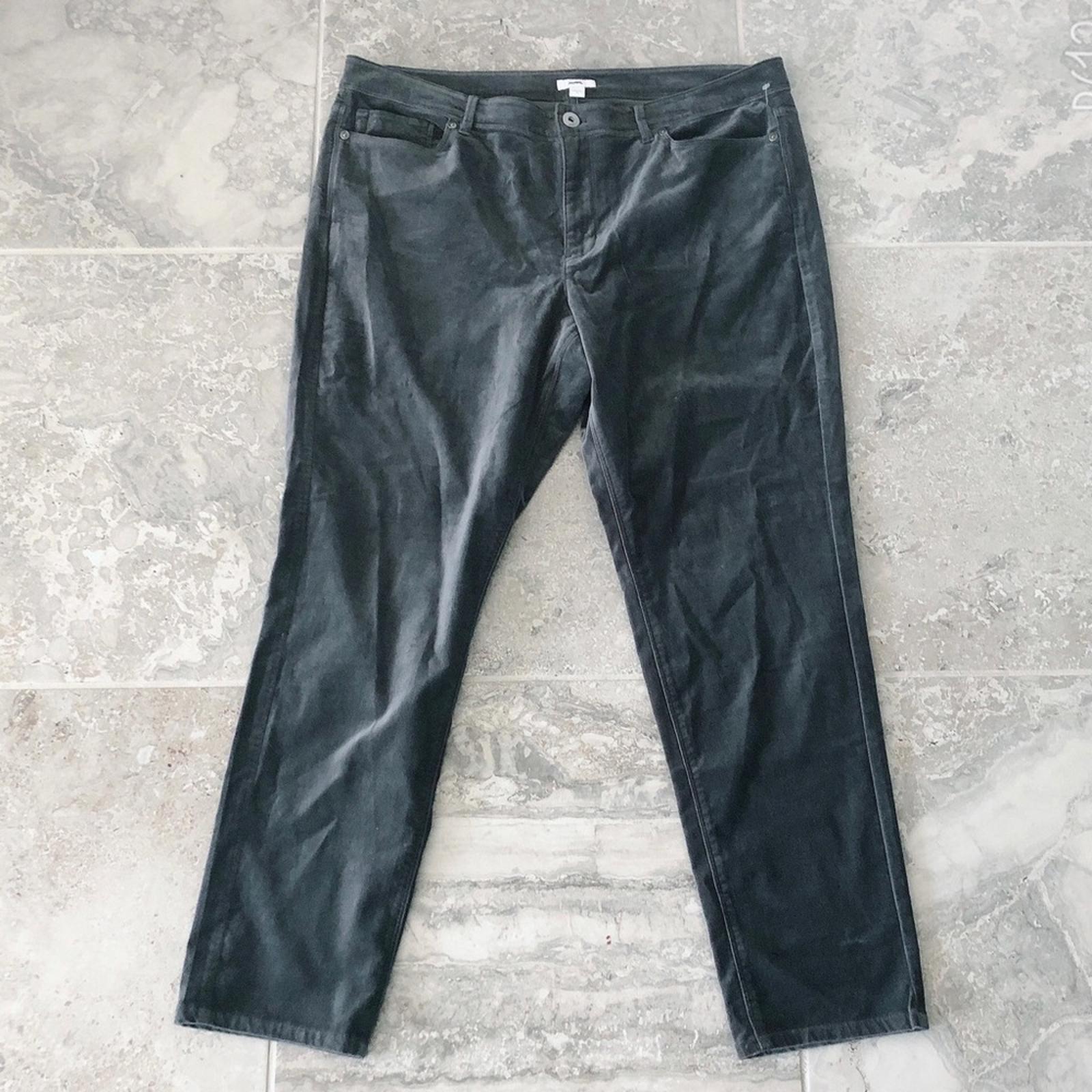 J. Jill Luxe Skinny Pants Cotton Faux-Suede High-Waist Flagstone, Size 16 NEW