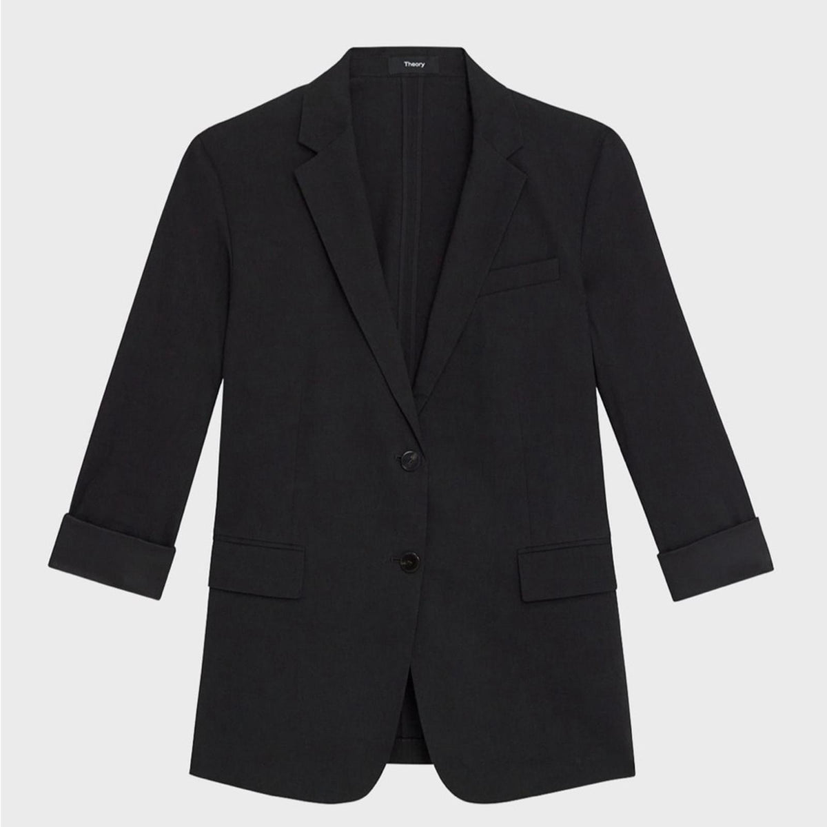 NWT Theory Rolled-Sleeve Boyfriend Jacket in Black Size 16 New w/Tag Retail $475