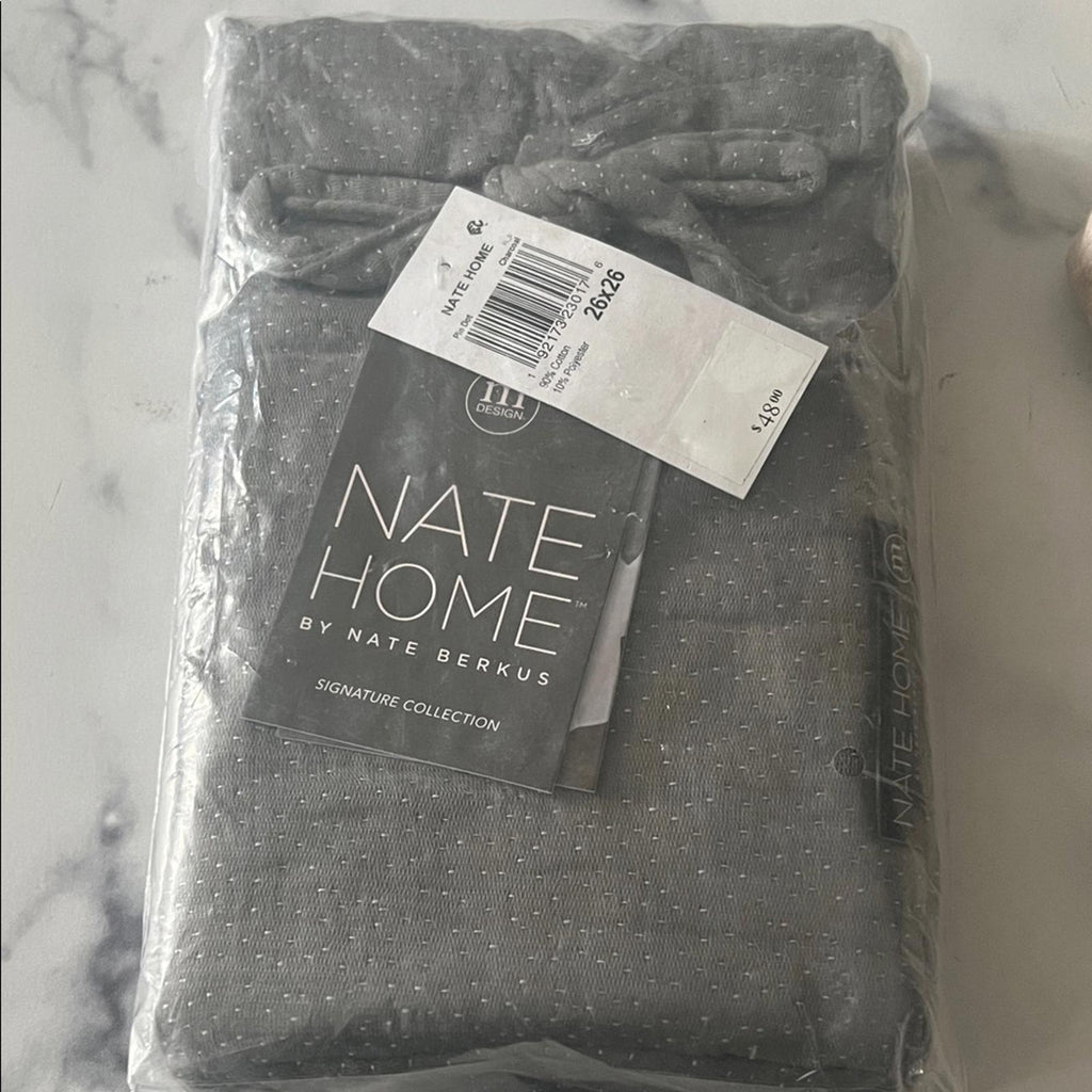 Nate Home by Nate Berkus Pin Dot Charcoal Euro Sham, Size 26X26, NWT