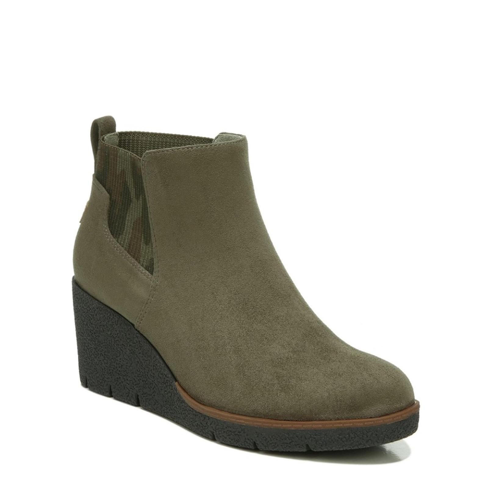 Dr. Scholl's Lean In Wedge Chelsea Boots Olive, Size 11, New in Box