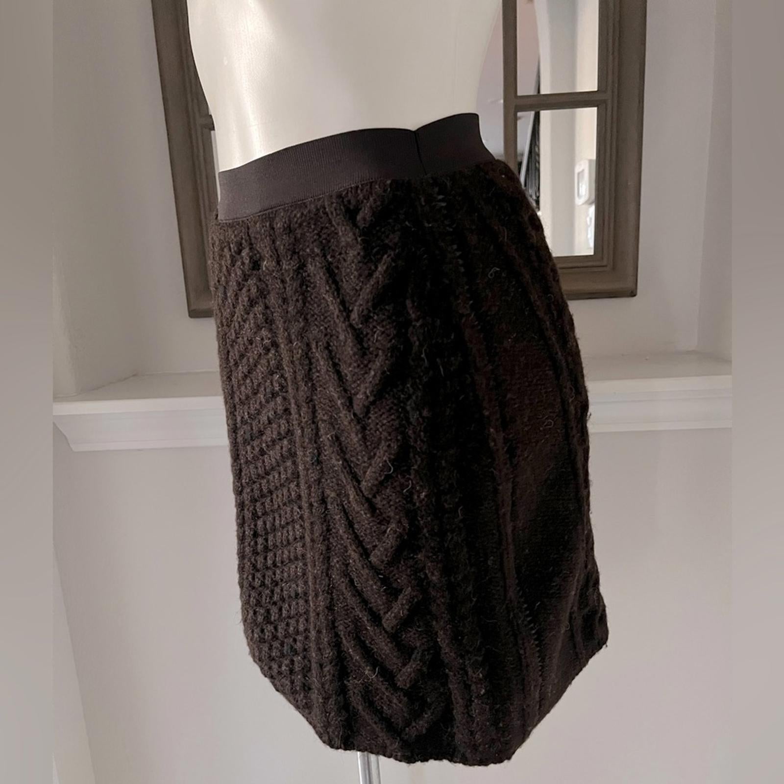 NEW Bottega Veneta Brown Wool Mini Skirt, Size Small New w/o Tag, Retail $990