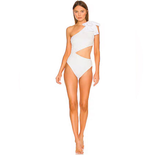 Beach Riot x REVOLVE Selena Lace Bridal One Piece Swimsuit, White Size XS NEW