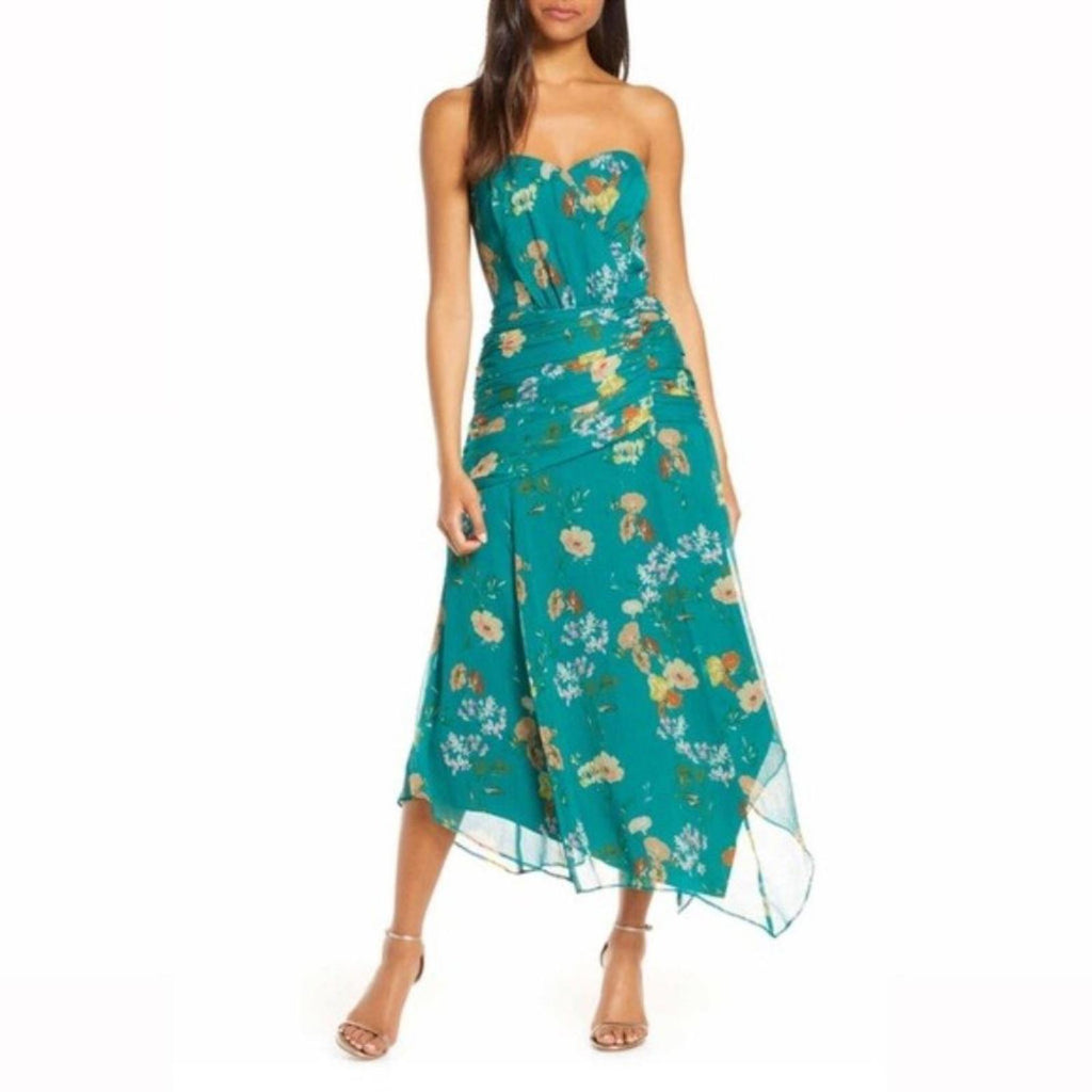 Harlyn Airy Strapless Sweetheart Neck Dress w/Drapery Asymmetric Hem Size 12(XL)