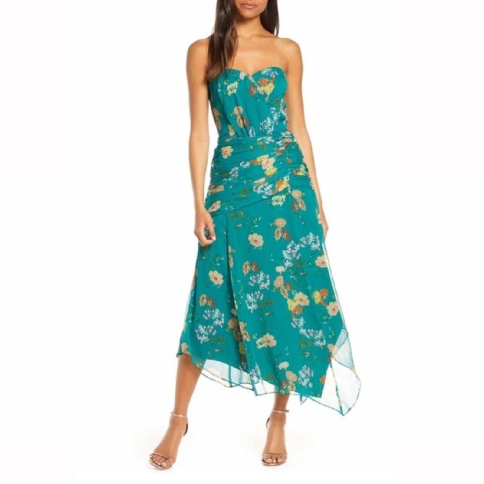 Harlyn Airy Strapless Sweetheart Neck Dress w/Drapery Asymmetric Hem Size 12(XL)