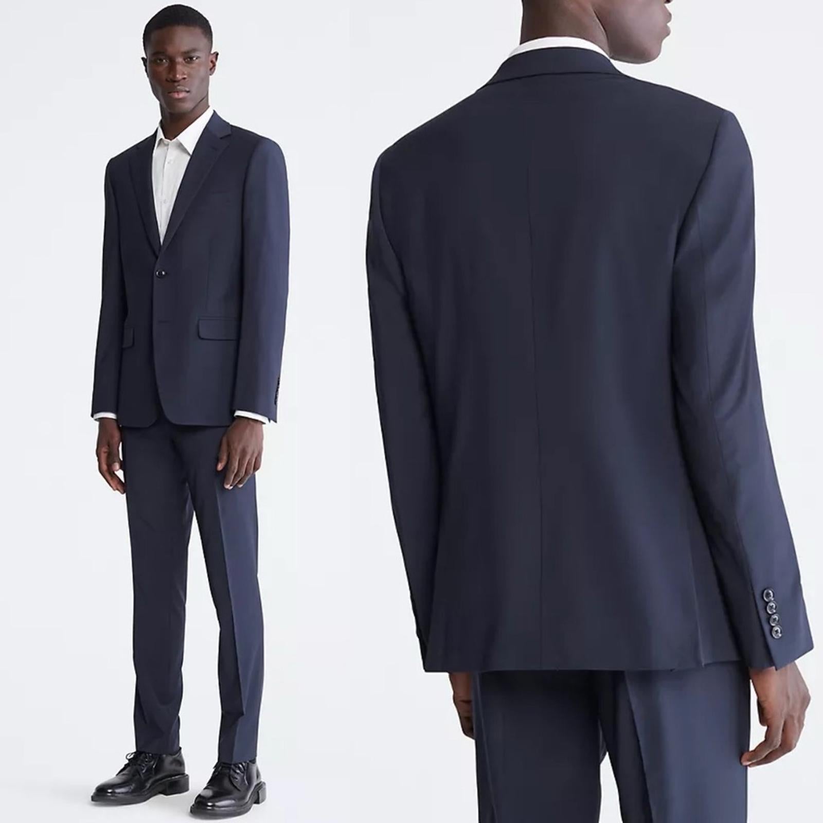 NEW Calvin Klein Two-Button Skinny Fit Wool Suit Jacket, Size 42R Retail $450