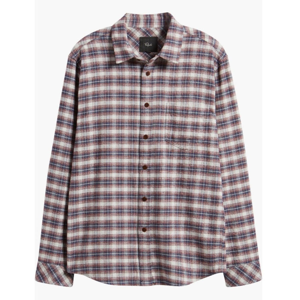 Rails Forrest Plaid Cotton Flannel Button-Up Shirt Dusk Berry Grey, Size S, NEW