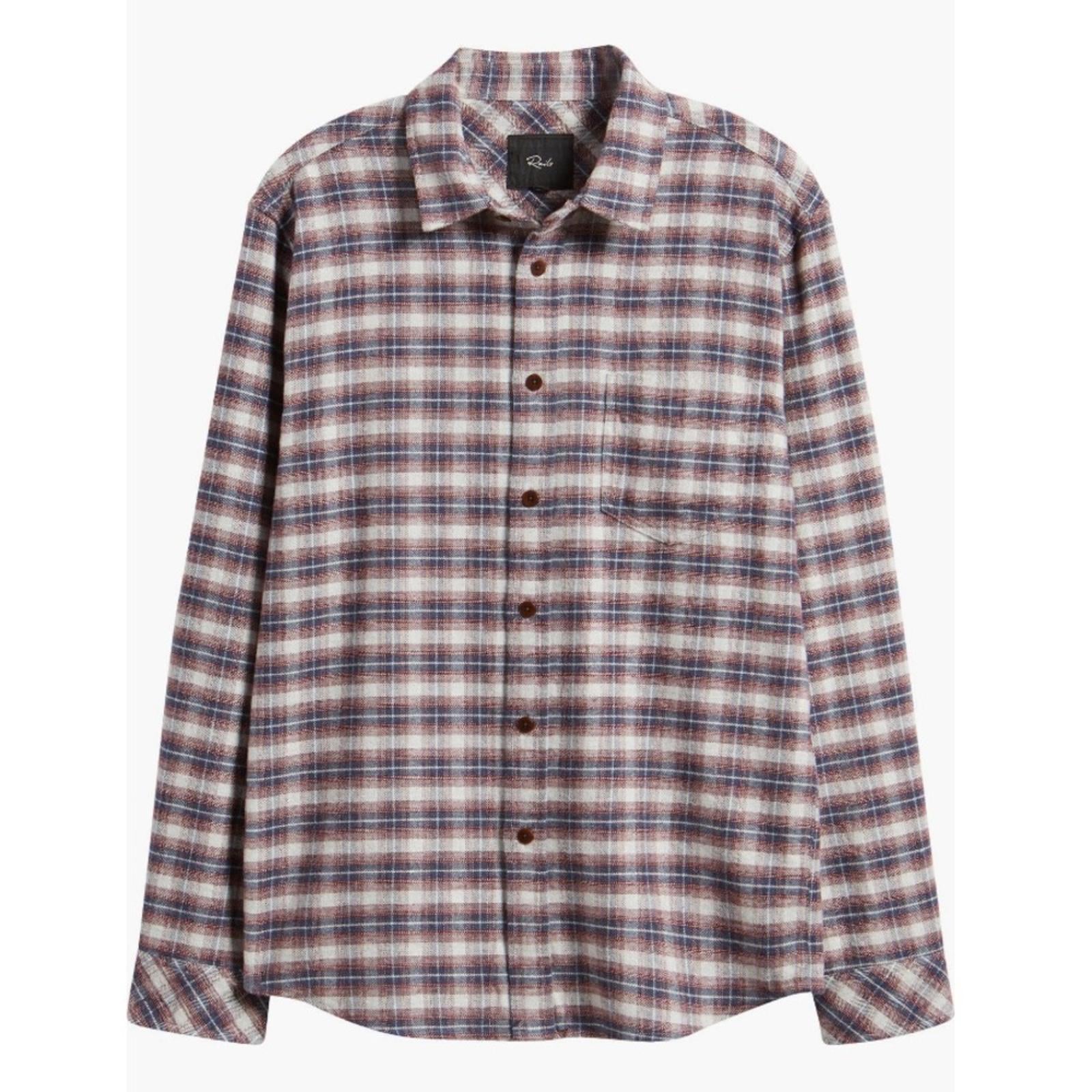 Rails Forrest Plaid Cotton Flannel Button-Up Shirt Dusk Berry Grey, Size S, NEW