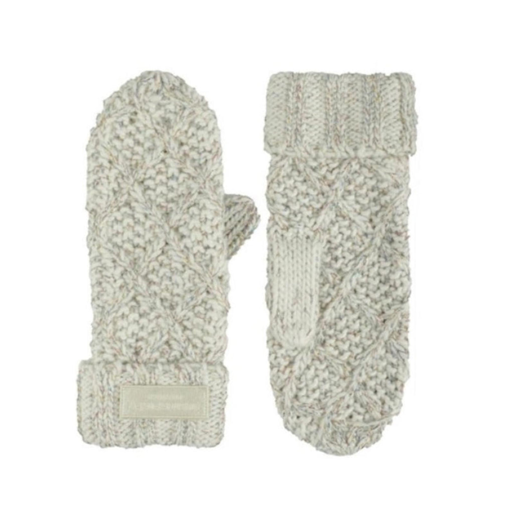 Kurt Geiger Metallic Cable Knit Mittens Bone Multi , One Size New w/Tag