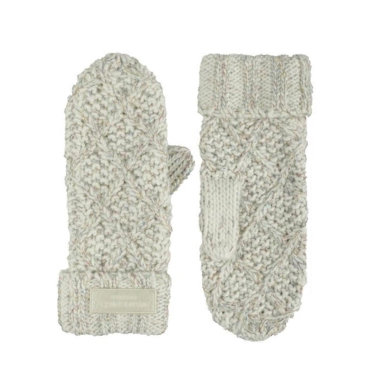 Kurt Geiger Metallic Cable Knit Mittens Bone Multi , One Size New w/Tag