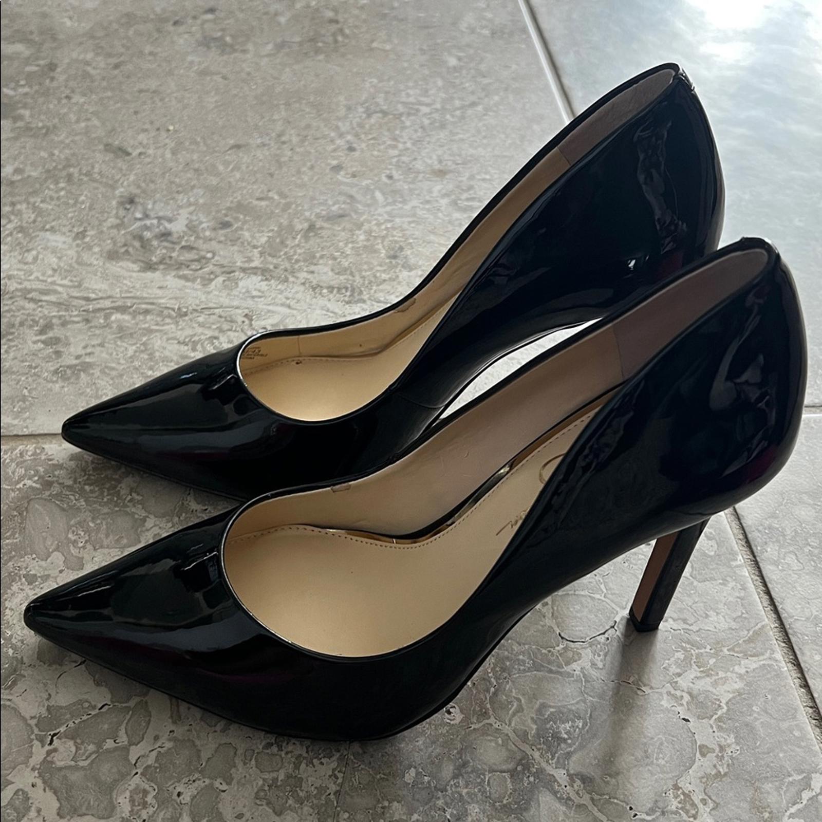 Jessica Simpson Cassani Pointed Toe High Heel Pumps, Black Patent, Size 11