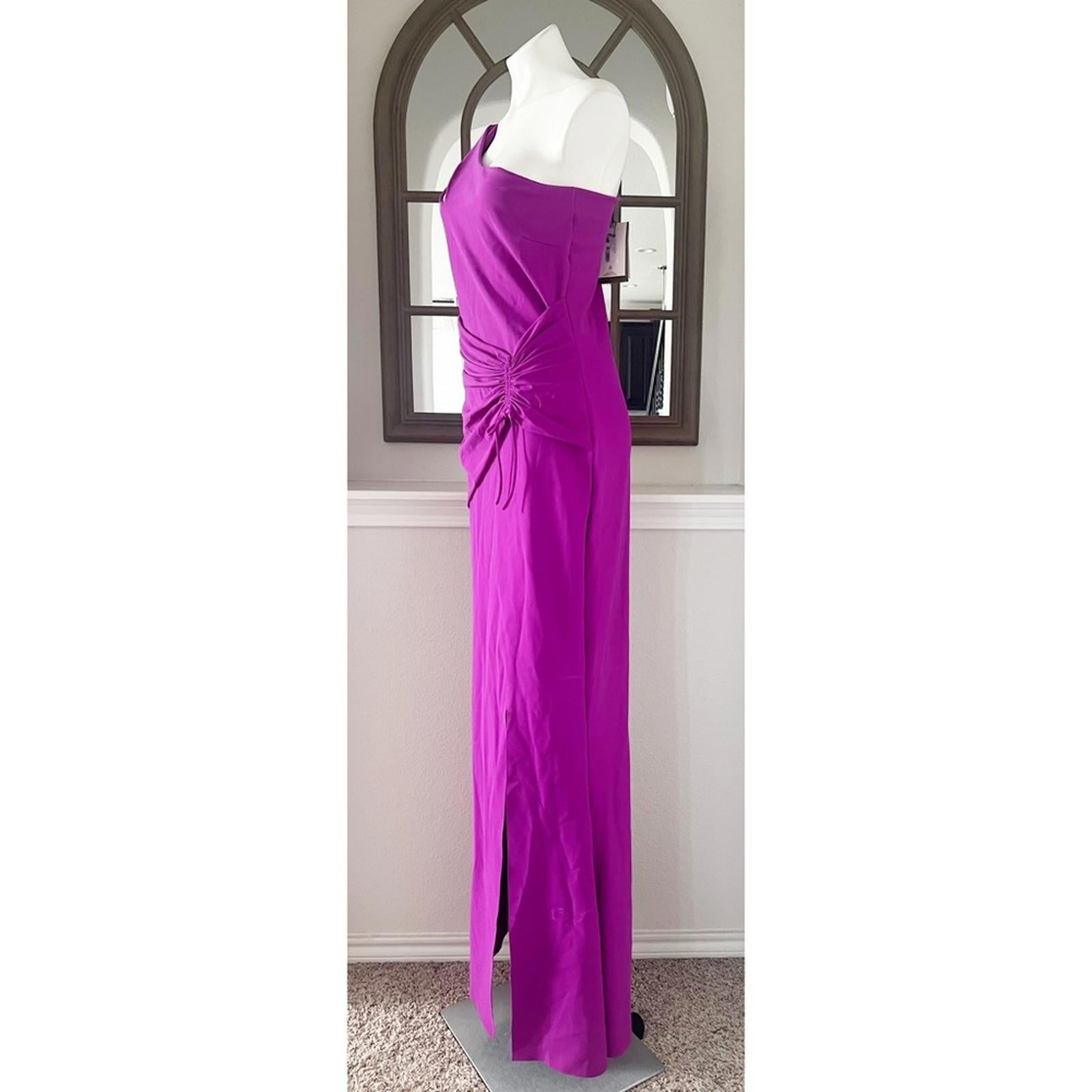 Chiara Boni Costanza Long One-Shoulder Gown in Magneta, Size US14 EU50 NWT $995