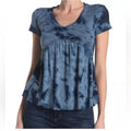 Baea Babydoll Tie-Dye Peplum V-Neck Top, Size XS New w/Tag $88