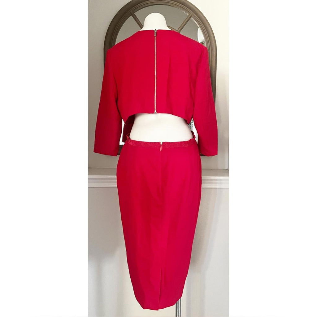 Gabrielle Union Sheath Cut-Out Dress in Red, NEW, Size 16