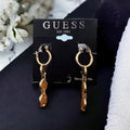 Guess Gold-Tone Link Drop Huggie Hoop Earrings, New w/Tag