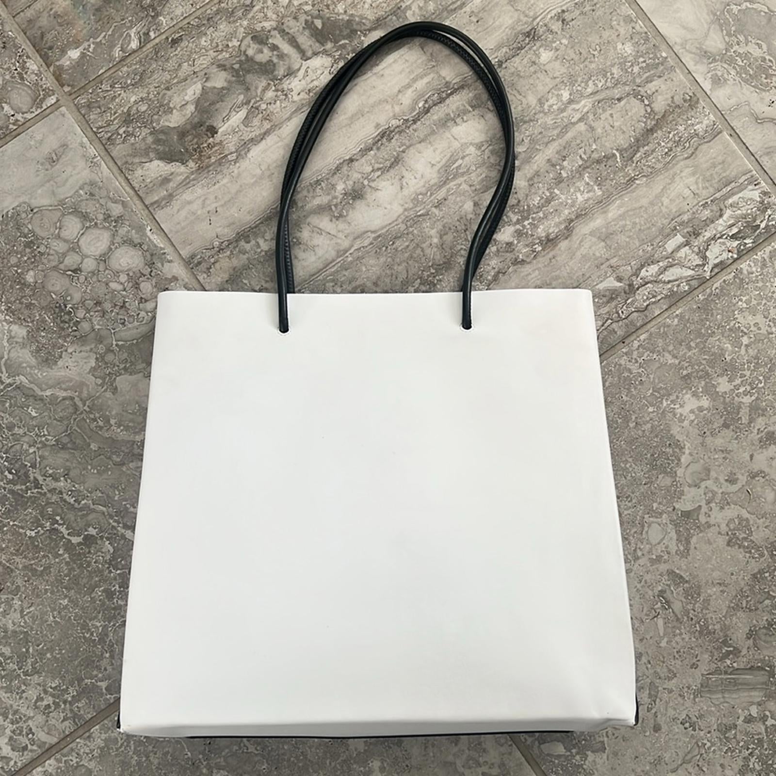 Moschino “100% PURE MOSCHINO” White Leather Shoulder Bag, New with Tag