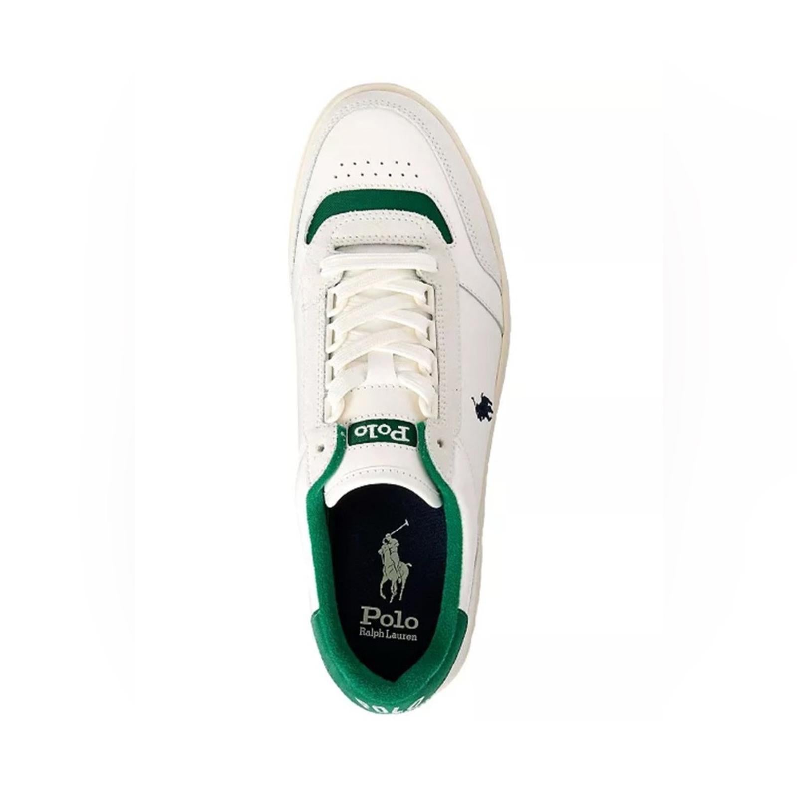 Polo Ralph Lauren Court Sport Lace-Up Sneakers in Deckwash White, Size 8 $185