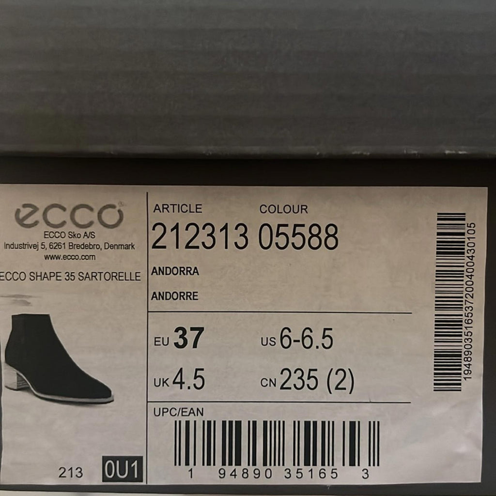 Ecco Shape 35 Sartorelle Water Repellent Ankle Booties Suede Size 37 US6-6.5 NEW