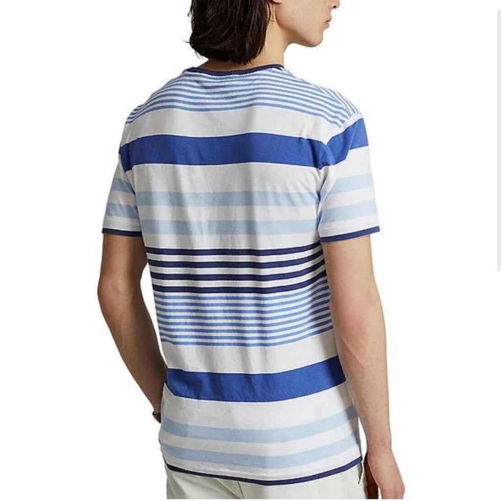 Polo Ralph Lauren Boy’s Striped Cotton Jersey Tee White Blue Size XL (18-20) NWT