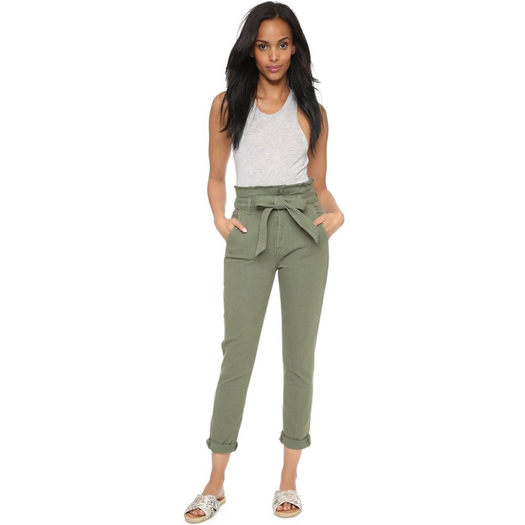7 For All Mankind Paper Bag Waist Green Jean, Size M, NEW