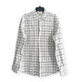 Baldwin Kansas City Cotton Plaid Button Up Shirt, White Grey NWT Retail $195
