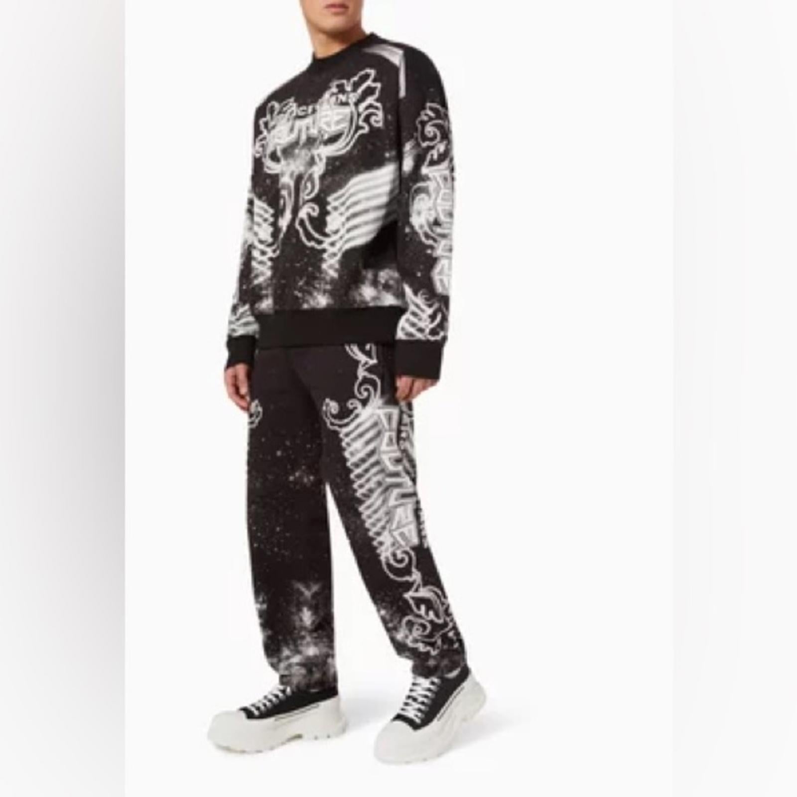 Versace Jeans Couture Felpa Panel Galaxy Sweatpants in Black/White, NWT, Size L