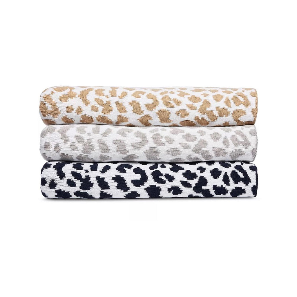 Hudson Park Leo Print Knit Throw, Size 50”x70” New w/Tag Retail $140