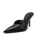 Gia Borghini Abella Patent Pointed Toe High Heel Mules Black Size 37 New+DustBag
