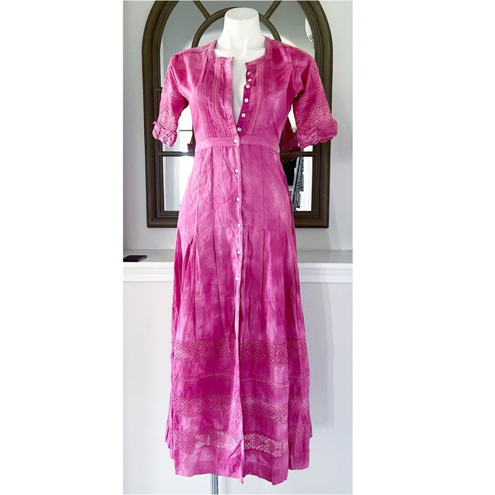 LoveShackFancy Edie Lace Short Sleeve Shirt Dress, Size XS NWT SOLD OUT!
