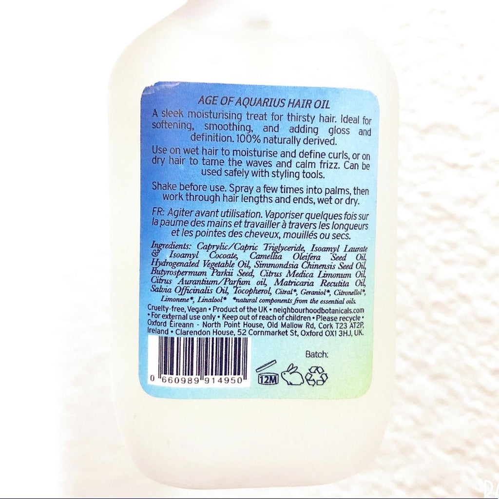 Age Of Aquarius Hair Oil 100% Natural 85ml, NEW