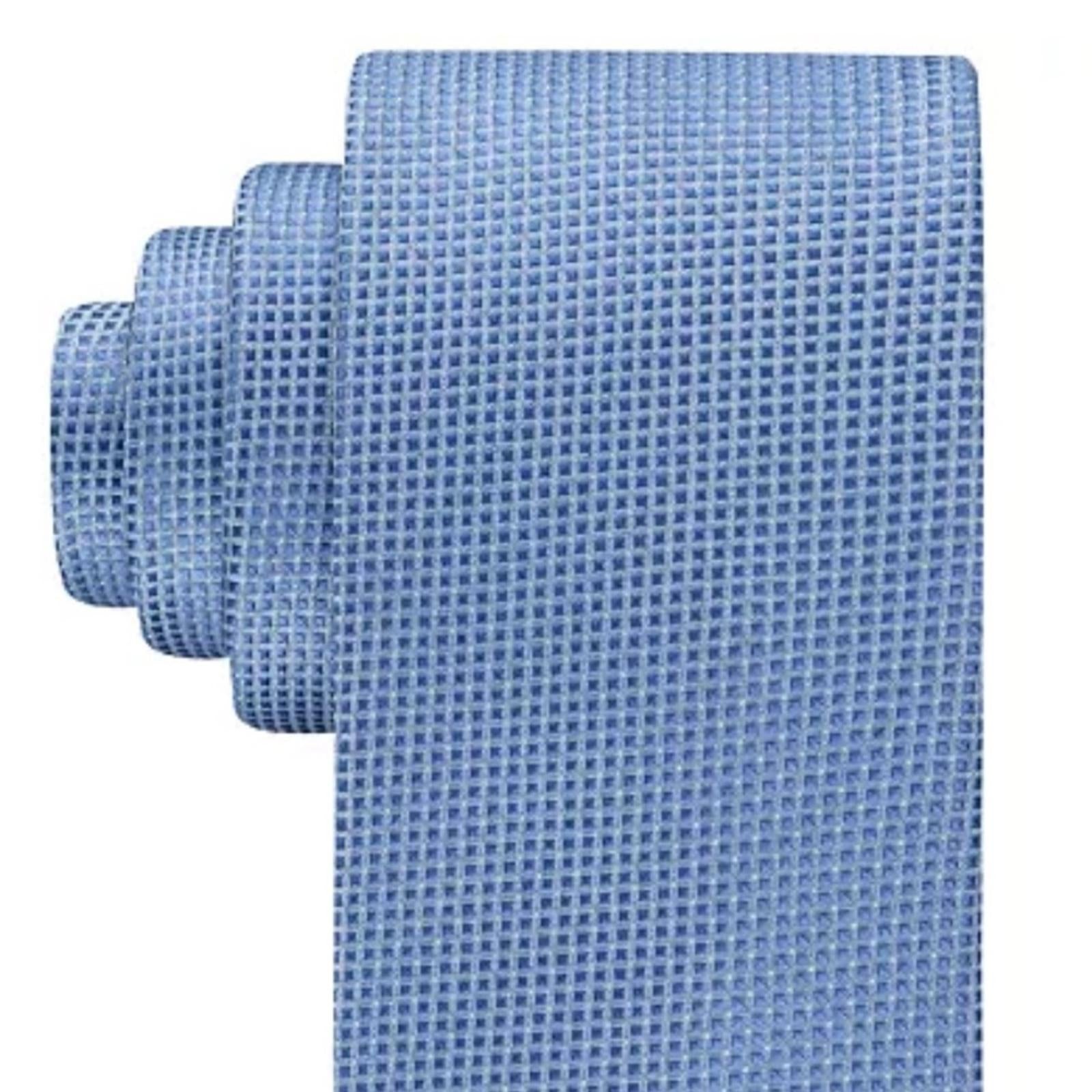 Calvin Klein Micro-Grid Textured Tie in Light Blue, One Size, NWT