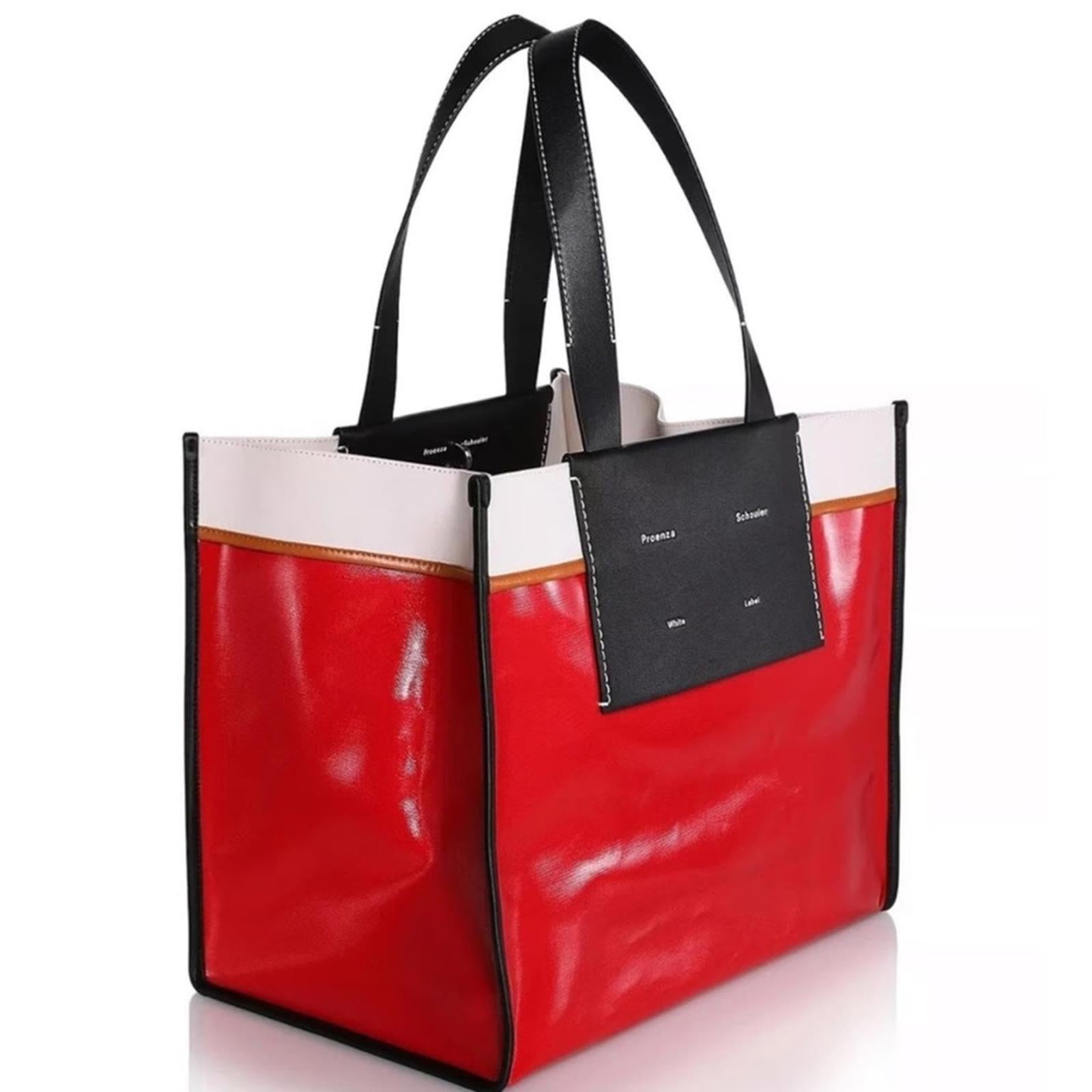 Proenza Schouler White Label Morris Large Coated Canvas Tote in Red, New w/Tag