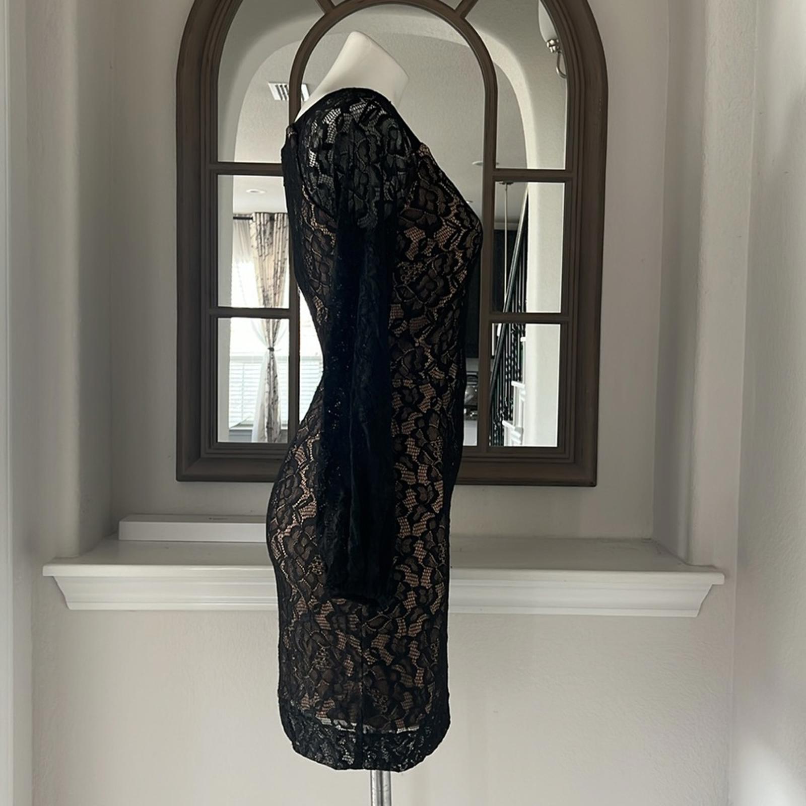 Dress the Population Esperanza Bodycon Mini Dress, Black/Nude Size S EXCELLENT