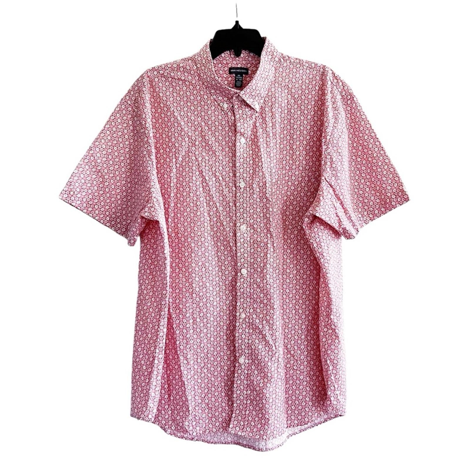 Van Heusen Button Down Short Sleeve Shirt, Size XXL EXCELLENT