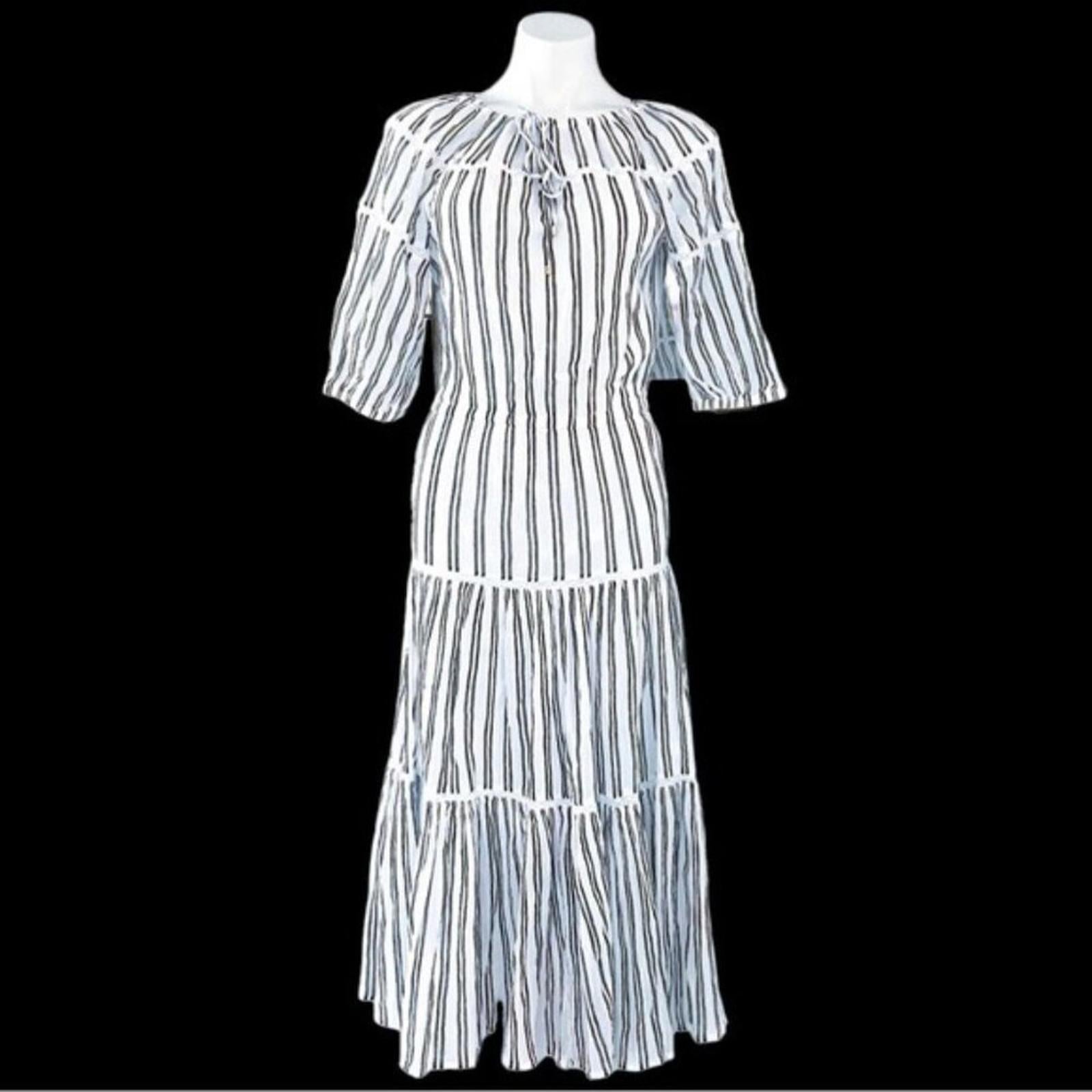 Lauren Ralph Lauren Peasant Maxi Dress in Winter Cream Size 2 New w/Tag