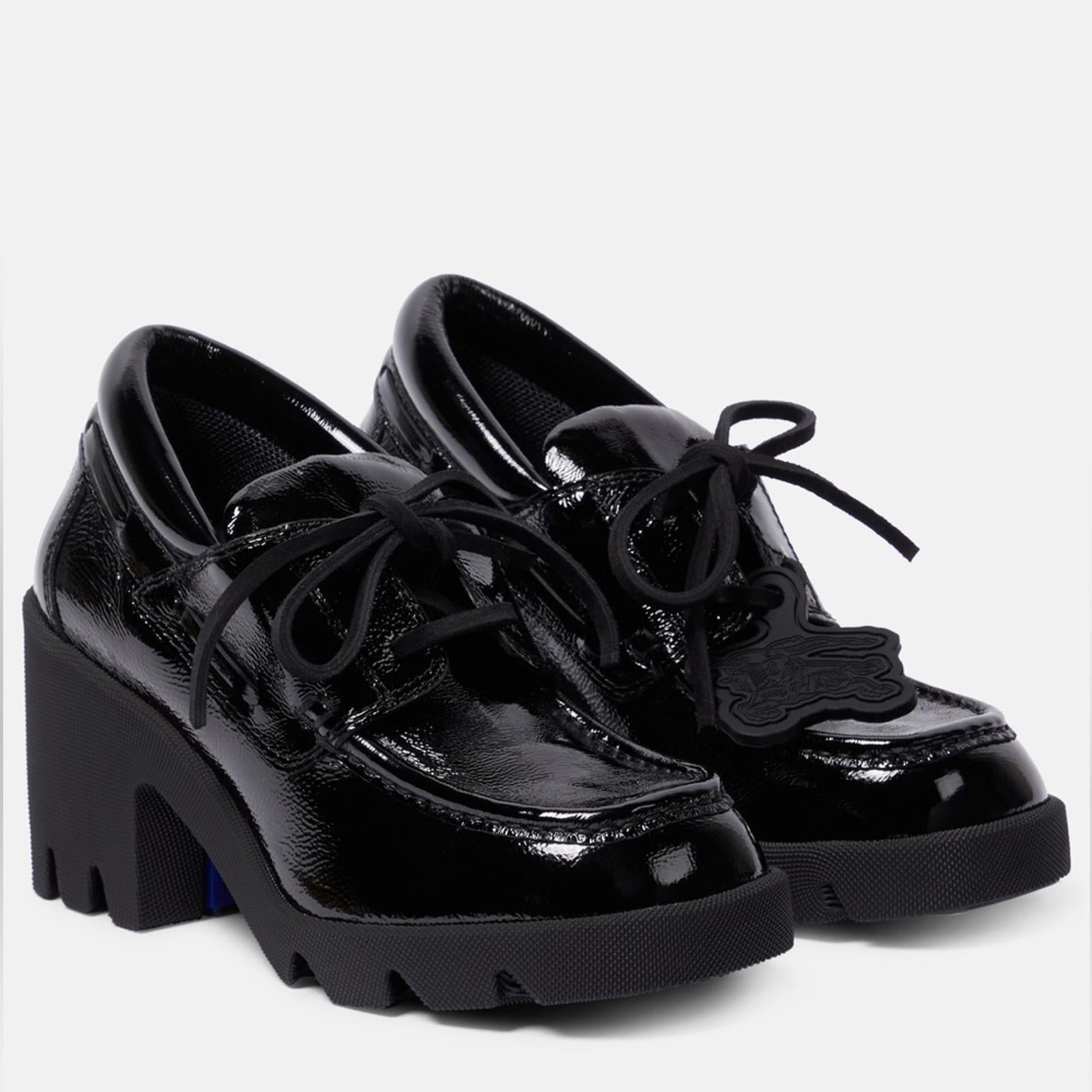 Burberry Leather Stride Loafers in Black, Size 37.5 NEW in Box w/DustBag $1150